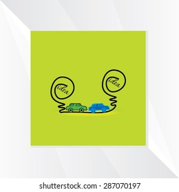 green energy idea with car vector illustration 