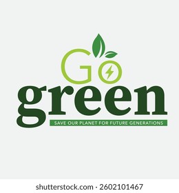 Green energy illustration for world environment day