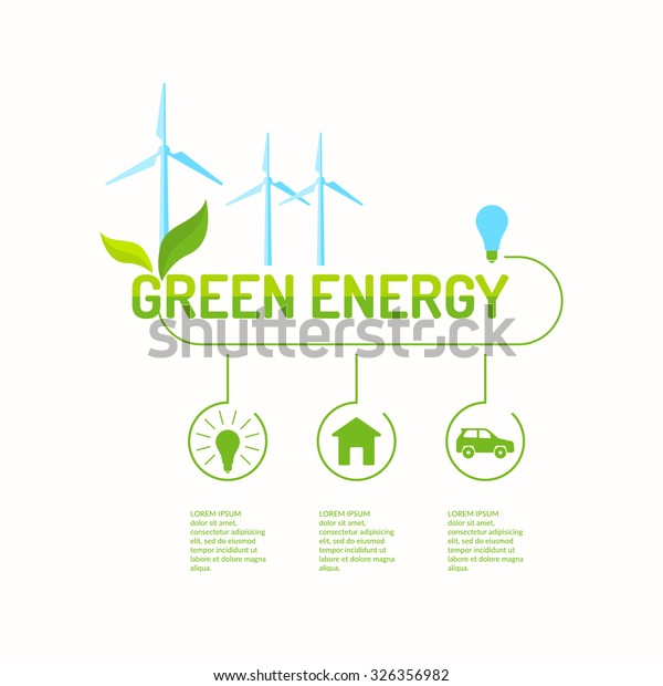 Green energy. Illustrations for design,
website, infographic, poster,
advertising.