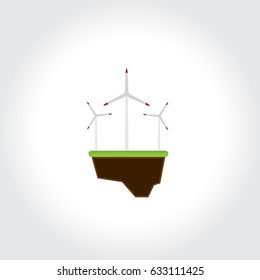 Green energy industrial concept. Vector illustration in flat style.wind power.