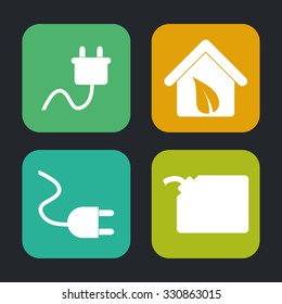 Green energy and industry design, vector illustration graphic
