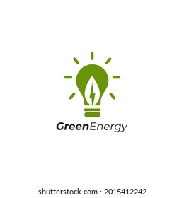 Green energy label product logo design vector template