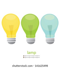 Green energy lamp. save world. vector illustration.
