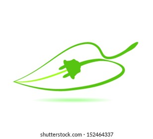green energy leaf symbol
