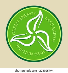 Green energy with leafs