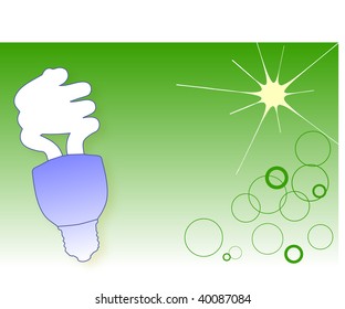 Green energy light bulb background
