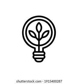 Green Energy, Light Bulb Icon Logo Illustration Vector Isolated. Earth Day and Ecology Icon-Set. Suitable for Web Design, Logo, App, and UI.