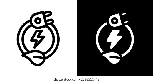 green energy line and glyph icon, outline and glyph vector sign, linear and glyph style pictogram isolated on white and black. ecology symbol, logo, icon, illustration
