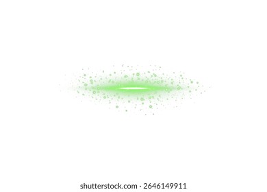 Linha de energia verde com brilho horizontal e feixe de brilho em fundo transparente. Excelente para sobreposições tecnológicas, elementos de movimento HUD, design de luz futurista, projetos de vídeo de ficção científica ou acen visual de alta tecnologia
