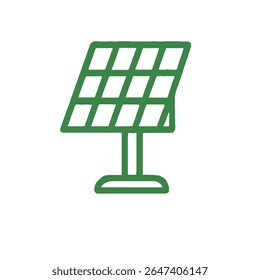 Green Energy Line Icon 2: Wind Power and Sustainable Electricity Generation Outline