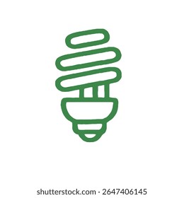 Green Energy Line Icon 4: Geothermal Energy and Earth Heat Power Outline
