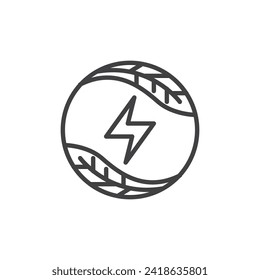 Green Energy line icon. linear style sign for mobile concept and web design. Renewable energy outline vector icon. Symbol, logo illustration. Vector graphics