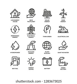 GREEN ENERGY LINE ICON SET