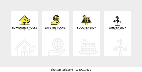 GREEN ENERGY LINE ICON SET