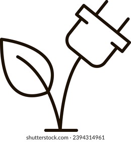 green energy line icon symbol illustration