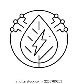 green energy line icon vector. green energy sign. isolated contour symbol black illustration