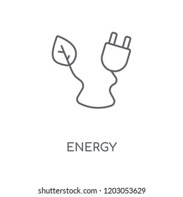 Green energy linear icon. Green energy concept stroke symbol design. Thin graphic elements vector illustration, outline pattern on a white background, eps 10.