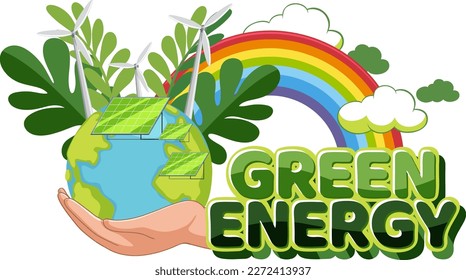 Ilustración vectorial del logotipo de la energía verde