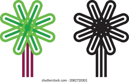 The green energy logo, depicts a windmill and tree.