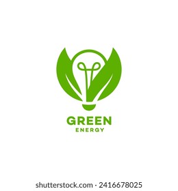 Plantilla de diseño del logotipo de energía verde. Ilustración vectorial.