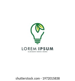 green energy logo design vector. eco bulb icon symbol illustration
