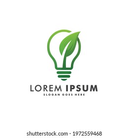 green energy logo design vector. eco bulb icon symbol illustration