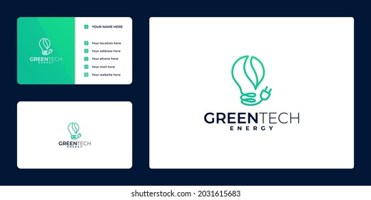 green energy logo design vector. eco bulb icon
