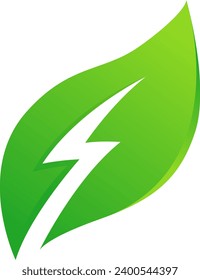 Elemento del logotipo de la energía verde. diseño de símbolo de icono de la hoja de energía renovable