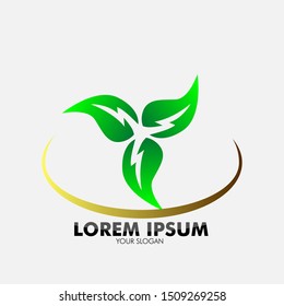 green energy logo icon for energy company