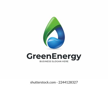 Green energy logo icon design.  Sustainable eco power company symbol. Vector illustration.