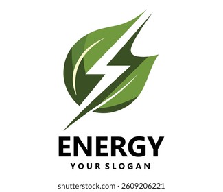 Green energy logo icon template vector design