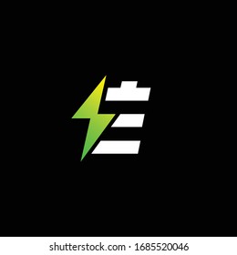 Green energy logo, letter E logo