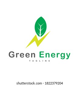 Green energy logo, natural icon. illustration vector