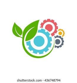 Green energy logo. Vector graphic illustration