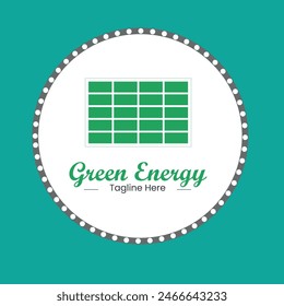 Green Energy Logo.Renewable eco power Solar  icon