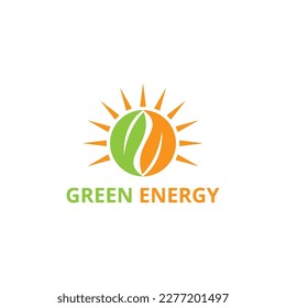 Green energy natural logo vector