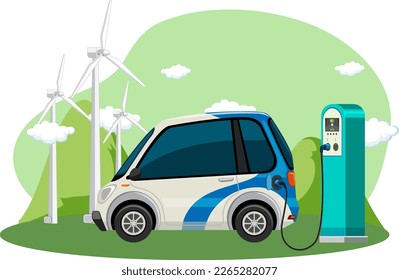 Green energy from natural resources vector concept illustration