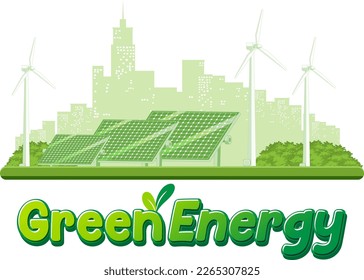 Green energy from natural resources vector concept illustration