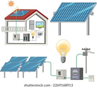 Green energy from natural resources vector concept illustration