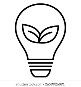 Ilustración vectorial de iconos de esquema de energía verde