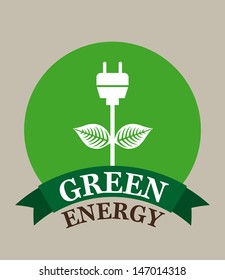 green energy over gray background vector illustration 