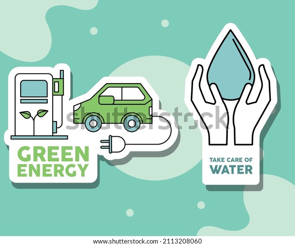 green energy poster
with service station