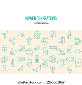 Green energy poster - vector flyer design.
