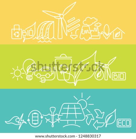 Green energy poster - vector flyer design.