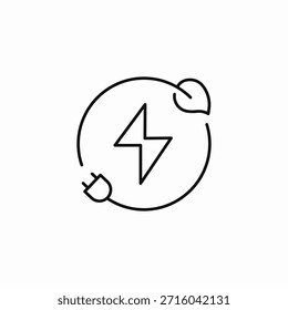 Vector de signo de icono de enchufe de energía verde