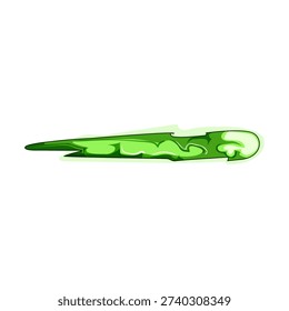 Green energy projectile vector element illustrating a futuristic weapon blast or magical attack effect, perfect for game design, graphic assets, or animation