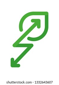 Green energy, renewable energy. Ecological concept illustration. Flat vector icon.