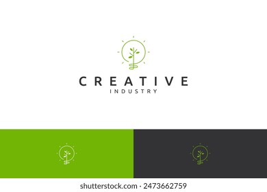 Green energy and renewable logo design template