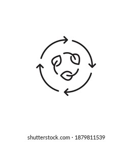 Green energy, renewable energy simple thin line icon vector illustration