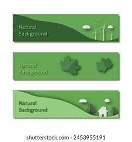 Green energy, renewable energy sources. Natural background, bees, flowers meadow, text space on green background.. Vector web banner, advertising